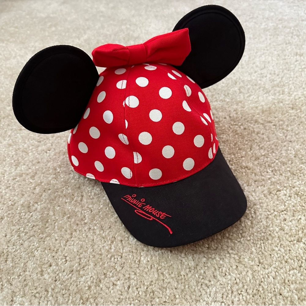 Youth Minnie Mouse Disneyland Polka Dot Snapback Cap with Ears